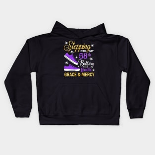 Stepping Into My 58th Birthday With God's Grace & Mercy Bday Kids Hoodie